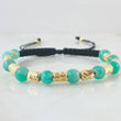 Black Emeralds Bracelet Striped Cylinder Moons 1.75gr / 0.7in / 18K Gold +0$