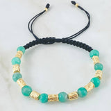 Black Emeralds Bracelet Striped Cylinder Moons 1.75gr / 0.7in / 18K Gold +0$