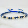 Blue Celestial Sapphire Bracelet 5mm-4mm 7 pcs 18K Yellow Gold (A.C)