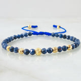 Blue Celestial Sapphire Bracelet 5mm-4mm 7 pcs 18K Yellow Gold (A.C)