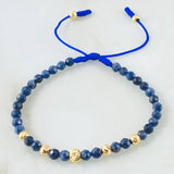 Blue Celestial Sapphire Bracelet 5mm-4mm 7 pcs 18K Yellow Gold (A.C)