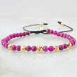 Black Bracelet Rubies Vermilion 5mm-4mm 7 pcs 18K Gold