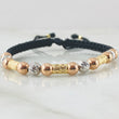 Black Bracelet Lunar Cylinders Figerianos 2.85gr / Three 18K Golds *