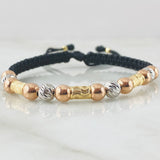 Black Bracelet Lunar Cylinders Figerianos 2.85gr / Three 18K Golds *