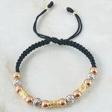 Black Bracelet Lunar Cylinders Figerianos 2.85gr / Three 18K Golds *