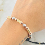 Black Bracelet Lunar Cylinders Figerianos 2.85gr / Three 18K Golds *