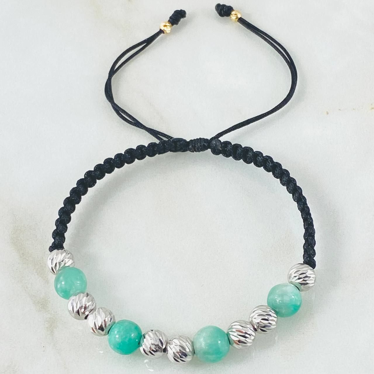 Black Emeralds Triple Bipoint Bracelet 1.95gr / 0.8in / 18K Gold +0$