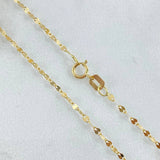 Flower Mirror Chain Set 0.9gr / 17.7in + Pendant Drop 0.55gr / 1.45gr / White Zircon 18K Gold (Offer) -