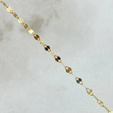 Flower Mirror Chain Set 0.9gr / 17.7in + Pendant Drop 0.55gr / 1.45gr / White Zircon 18K Gold (Offer) -
