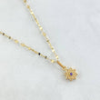 Flower Mirror Chain Set 0.95gr / 19.7in + Pendant 0.5gr / 1.45gr / Purple Zircon 18K Gold (Offer)