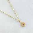 Flower Mirror Chain Set 0.95gr / 19.7in + Pendant 0.55gr / 1.5gr / Purple Zircon 18K Gold (Offer) ©
