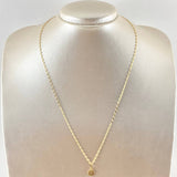 Flower Mirror Chain Set 0.95gr / 19.7in + Pendant 0.55gr / 1.5gr / Purple Zircon 18K Gold (Offer) ©