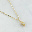 Set Cadena Flor Espejo 0.9gr / 45cm + Dije Gota 0.55gr / 1.45gr / Circon Blanco  Oro 18K (Oferta)