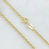 Set Cadena Lazo 0.95gr / 45cm + Dije Gota 0.55gr / 1.5gr / Circon Blanco Oro 18K (Oferta) -
