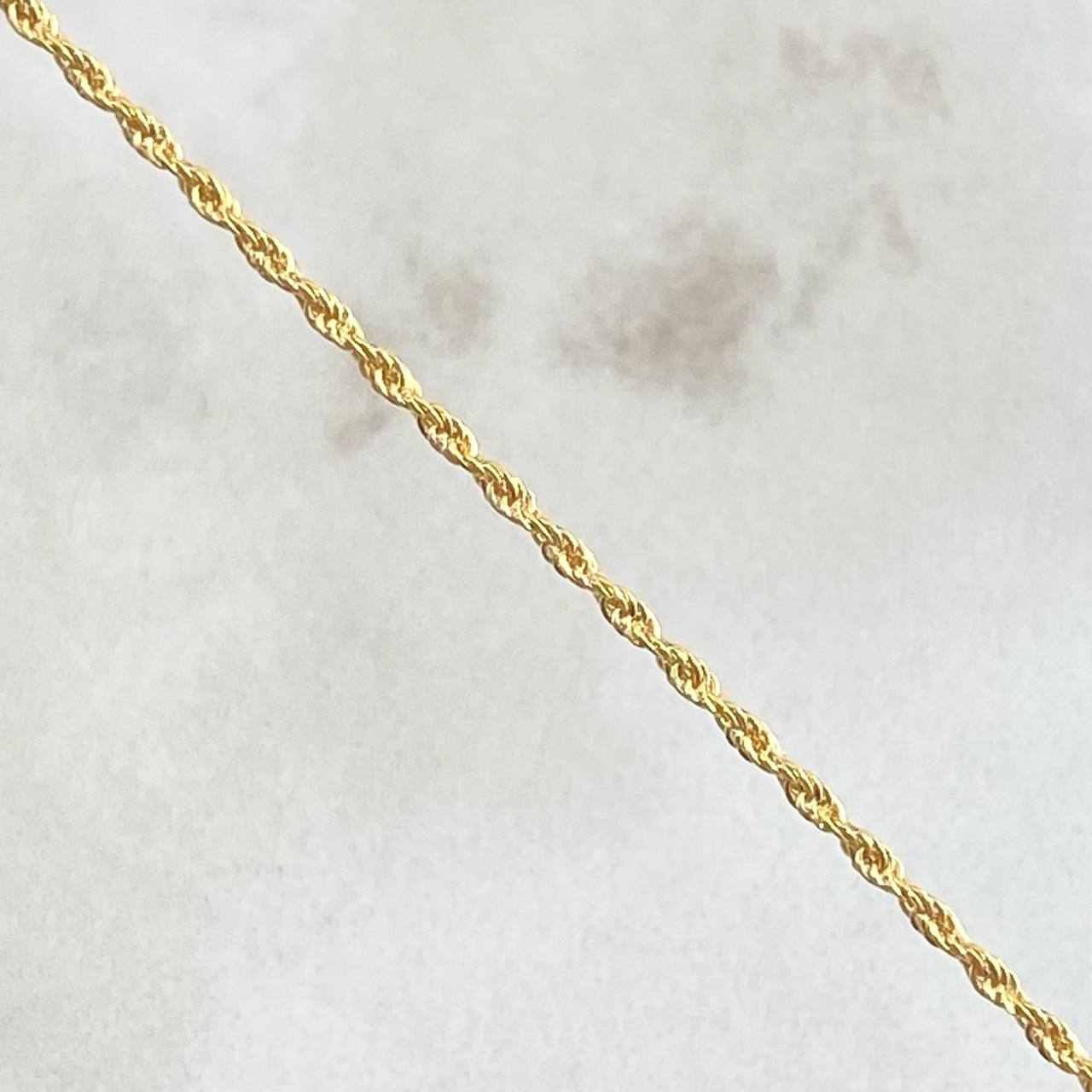 Set Rope Chain 0.9gr / 45cm (17.7in) + Pendant 0.55gr / 1.45gr / Green Zircon 18K Gold (Offer)