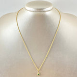 Set Rope Chain 0.9gr / 17.7in + Pendant 0.55gr / 1.45gr / Green Zircon 18K Gold (Offer) -