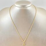 Set Cadena Lazo 0.95gr / 45cm + Dije Oreja Ratón 0.55gr / 1.5gr / Circones Blancos  Oro 18K (Oferta) ©
