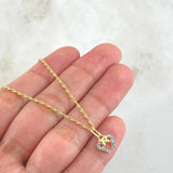 Set Rope Chain 0.9gr / 17.7in + Pendant 0.55gr / 1.45gr / Blue Zircons 18K Gold (Offer) -