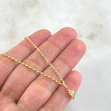 Set Cadena Lazo 0.95gr / 45cm + Dije Gota 0.55gr / 1.5gr / Circon Blanco Oro 18K (Oferta) -