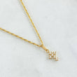 Set Rope Chain 1gr / 19.7in + Pendant 0.4gr / 1.4gr / White Zircons 18K Gold (Offer) ©