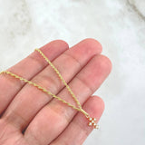 Set Rope Chain 1gr / 19.7in + Pendant 0.4gr / 1.4gr / White Zircons 18K Gold (Offer) ©