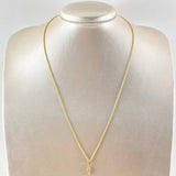 Set Rope Chain 1gr / 19.7in + Pendant 0.4gr / 1.4gr / White Zircons 18K Gold (Offer) ©
