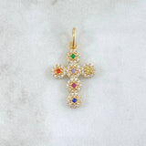 Dije Crúz Tupida 2.1gr / 2.8cm / Circones Colores Oro Amarillo 18K ©