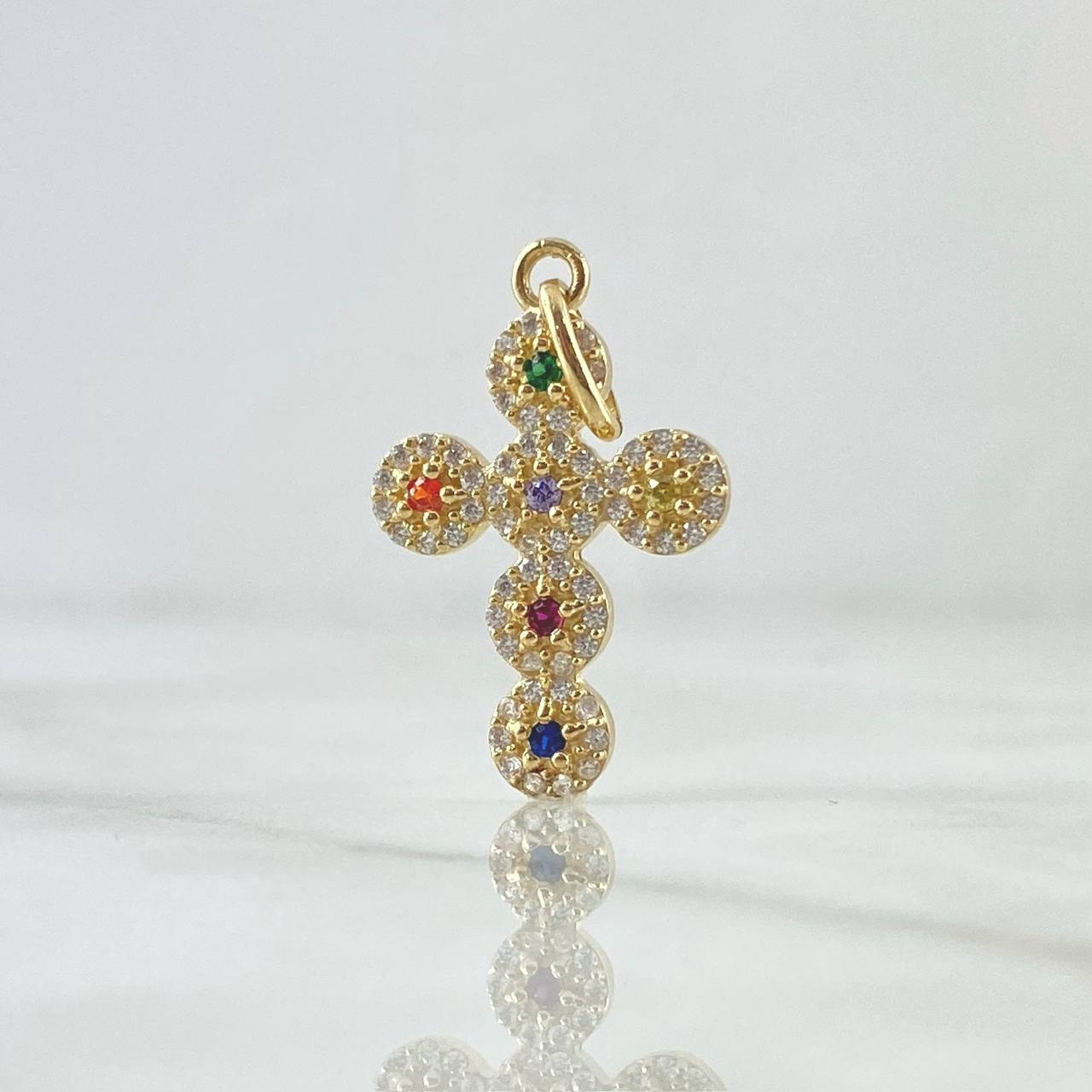 Dije Crúz Tupida 2.1gr / 2.8cm / Circones Colores Oro Amarillo 18K ©