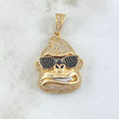 Pendant Gorilla Face 10.4gr / 4cm / Black and White Zircons Two 18K Yellow and White Golds ©