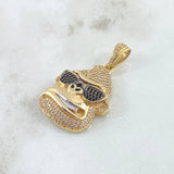 Pendant Gorilla Face 10.4gr / 4cm / Black and White Zircons Two 18K Yellow and White Golds ©