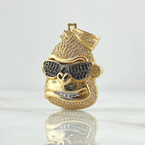 Pendant Gorilla Face 10.4gr / 4cm / Black and White Zircons Two 18K Yellow and White Golds ©