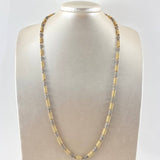 Cadena Rustica Cilindro Tejida 45.45gr / 65cm / Circones Blancos Dos Oros Amarillo Blanco 18K ©