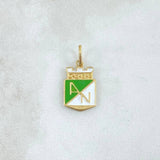 Pendant Atlético Nacional 1.3gr / 2.2cm / White Green Yellow Gold 18K Resin ©