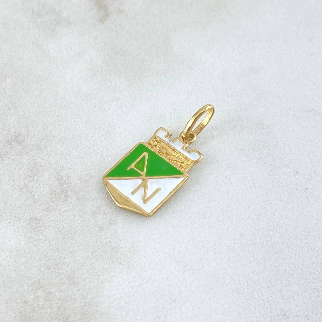 Pendant Atlético Nacional 1.3gr / 2.2cm / White Green Yellow Gold 18K Resin ©