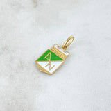 Pendant Atlético Nacional 1.3gr / 2.2cm / White Green Yellow Gold 18K Resin ©