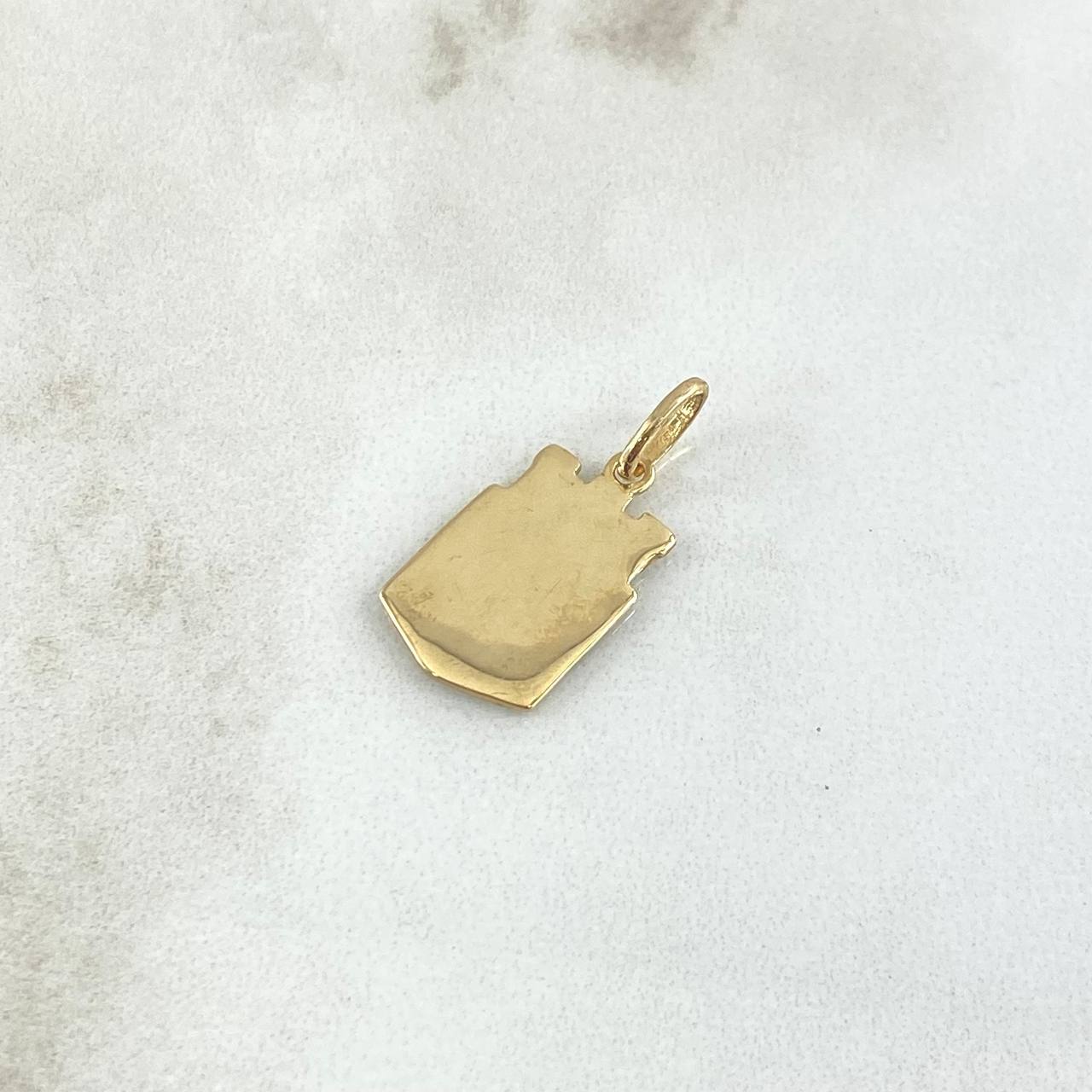 Pendant Atlético Nacional 1.3gr / 2.2cm / White Green Yellow Gold 18K Resin ©