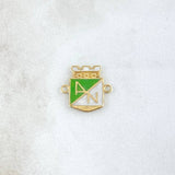 Herraje Atlético Nacional 1.4gr / 1.6cm / Resina Blanca Verde Oro Amarillo 18K