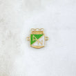 Herraje Atlético Nacional 1.45gr / 1.6cm / Resina Blanca Verde Oro Amarillo 18K
