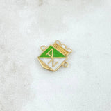 Charm Atletico Nacional 1.55gr / 0.6in / White Green Resin 18K Yellow Gold ©