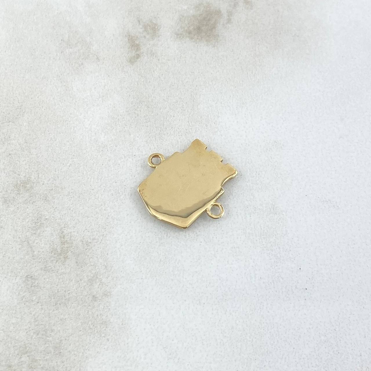 Herraje Atlético Nacional 1.4gr / 1.6cm / Resina Blanca Verde Oro Amarillo 18K