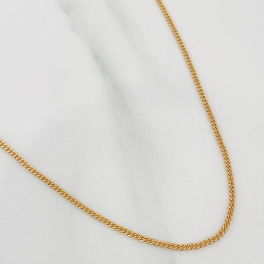 Cadena Cubana 3.3gr / 16 1/4 in / 1.4mm Oro Amarillo +1 18K $
