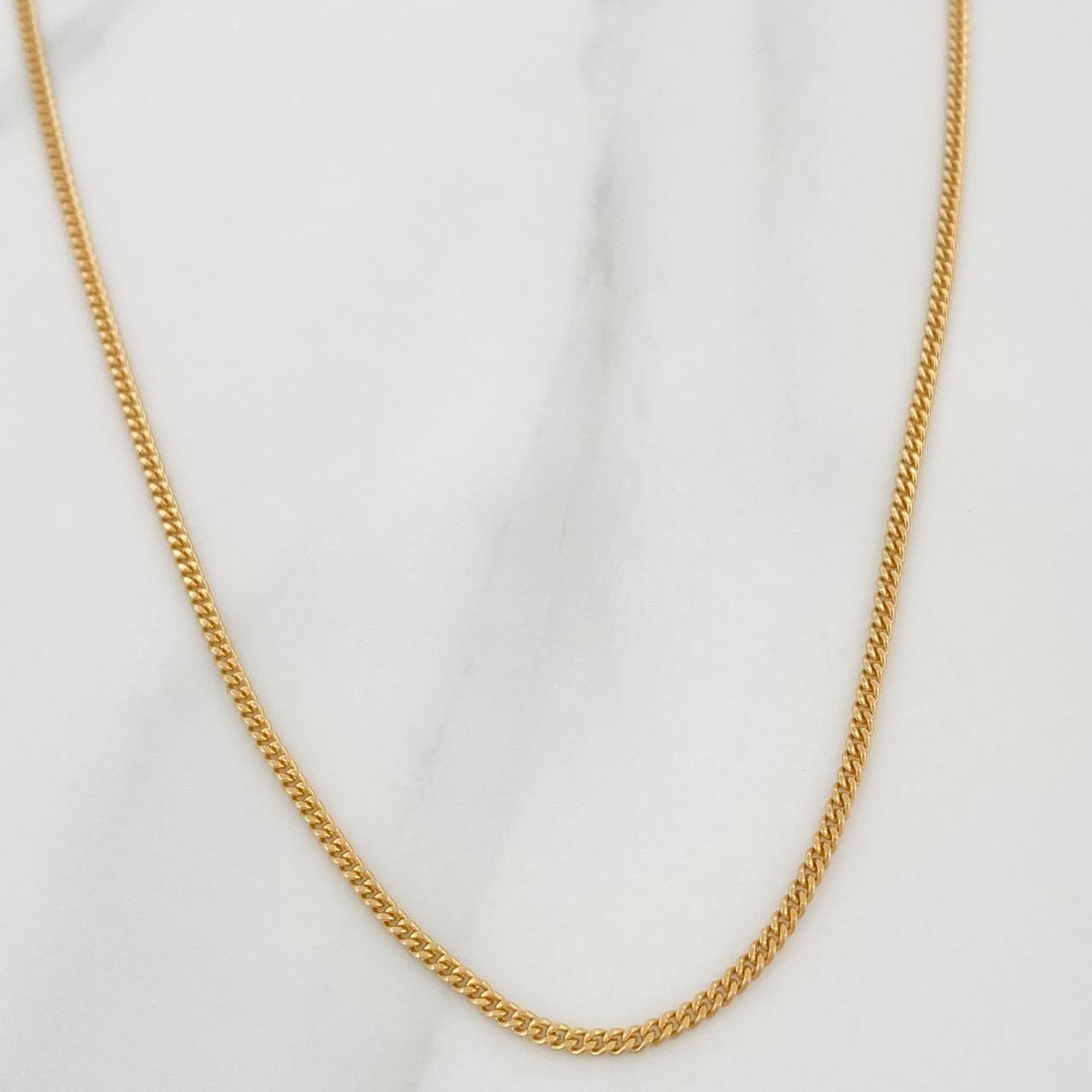 Cadena Cubana 3.3gr / 16 1/4 in / 1.4mm Oro Amarillo +1 18K $