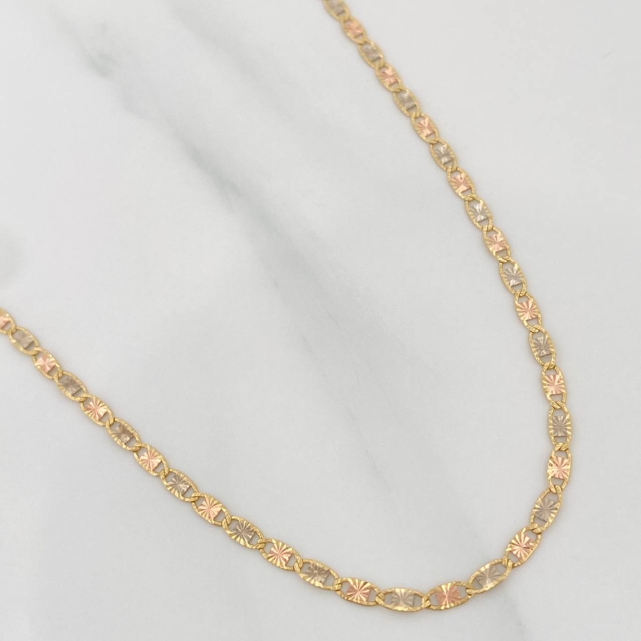 Flat Mariner Chain 3gr / 20 in / 1.95mm Three Golds +3 18K $