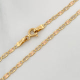 Flat Mariner Chain 3gr / 20 in / 1.95mm Three Golds +3 18K $