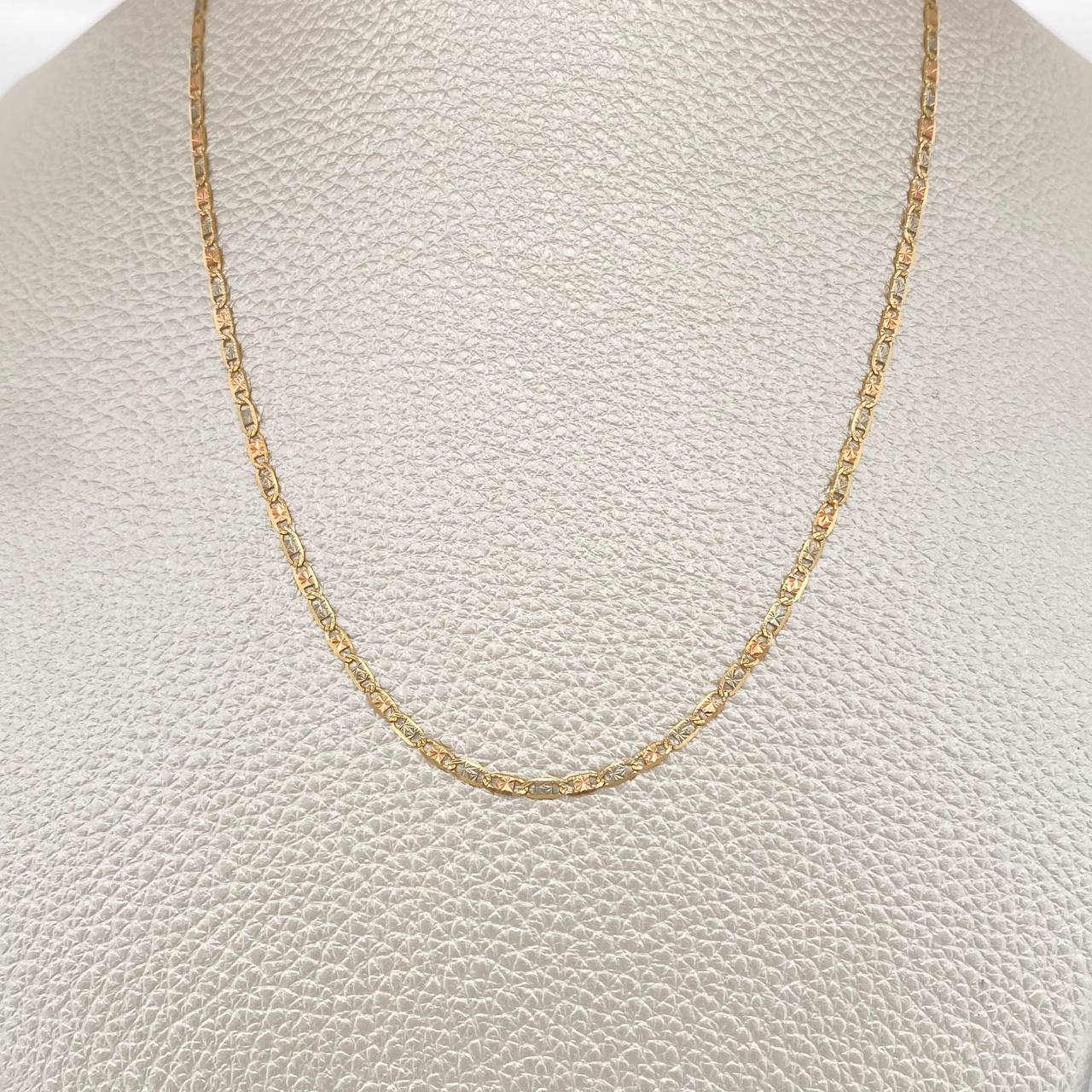 Flat Mariner Chain 2.65gr / 20 in / 0.6mm Three Golds +3 18K $