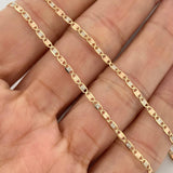 Flat Mariner Chain 2.65gr / 20 in / 0.6mm Three Golds +3 18K $