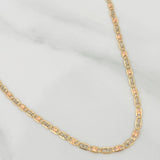 Flat Mariner Chain 2.65gr / 20 in / 0.6mm Three Golds +3 18K $