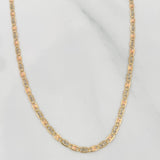 Flat Mariner Chain 2.65gr / 20 in / 0.6mm Three Golds +3 18K $