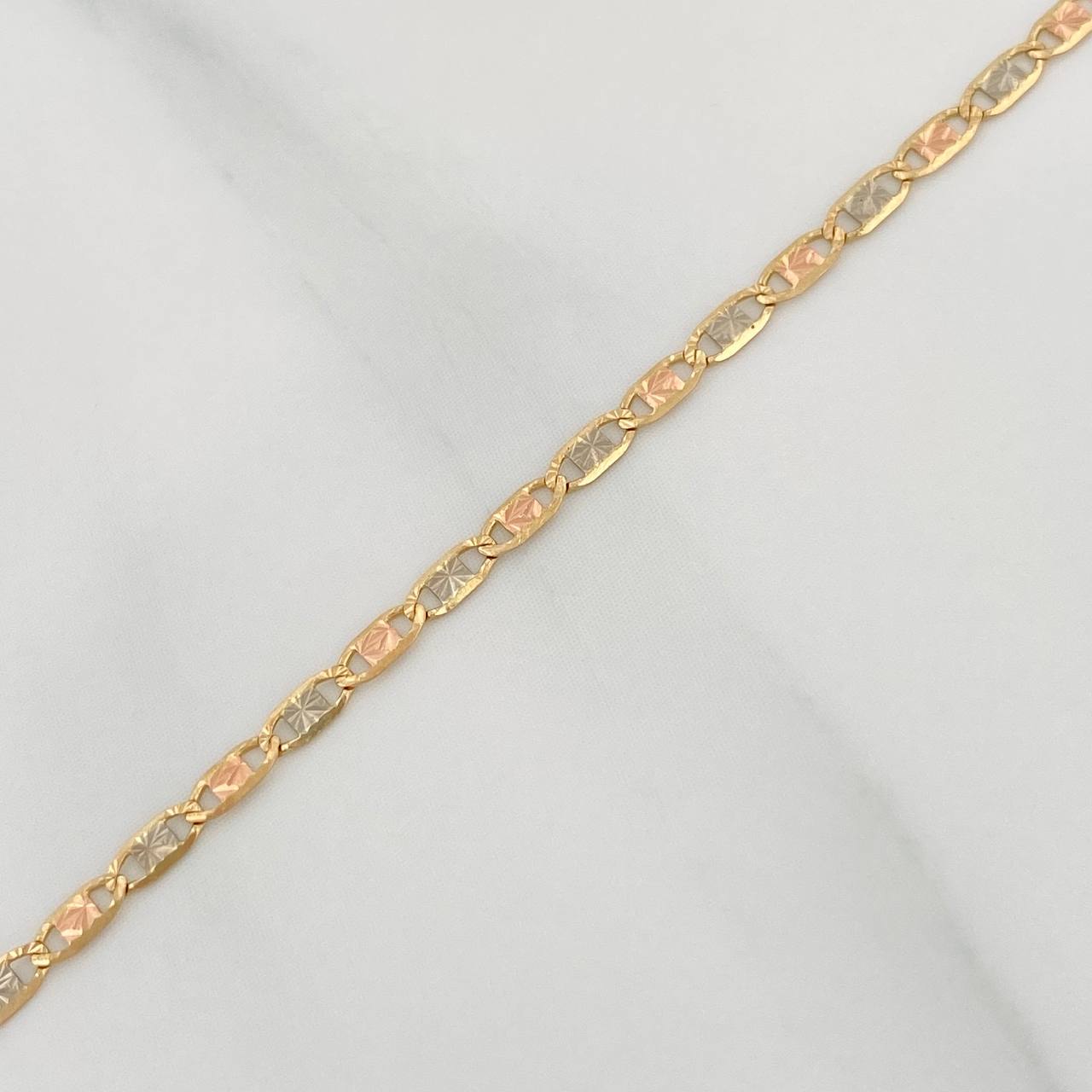 Flat Mariner Chain 2.65gr / 20 in / 0.6mm Three Golds +3 18K $