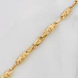 Rustic Barrel Chain 7.75 g / 23 3/4 in / 3.63 mm Yellow Gold 18K